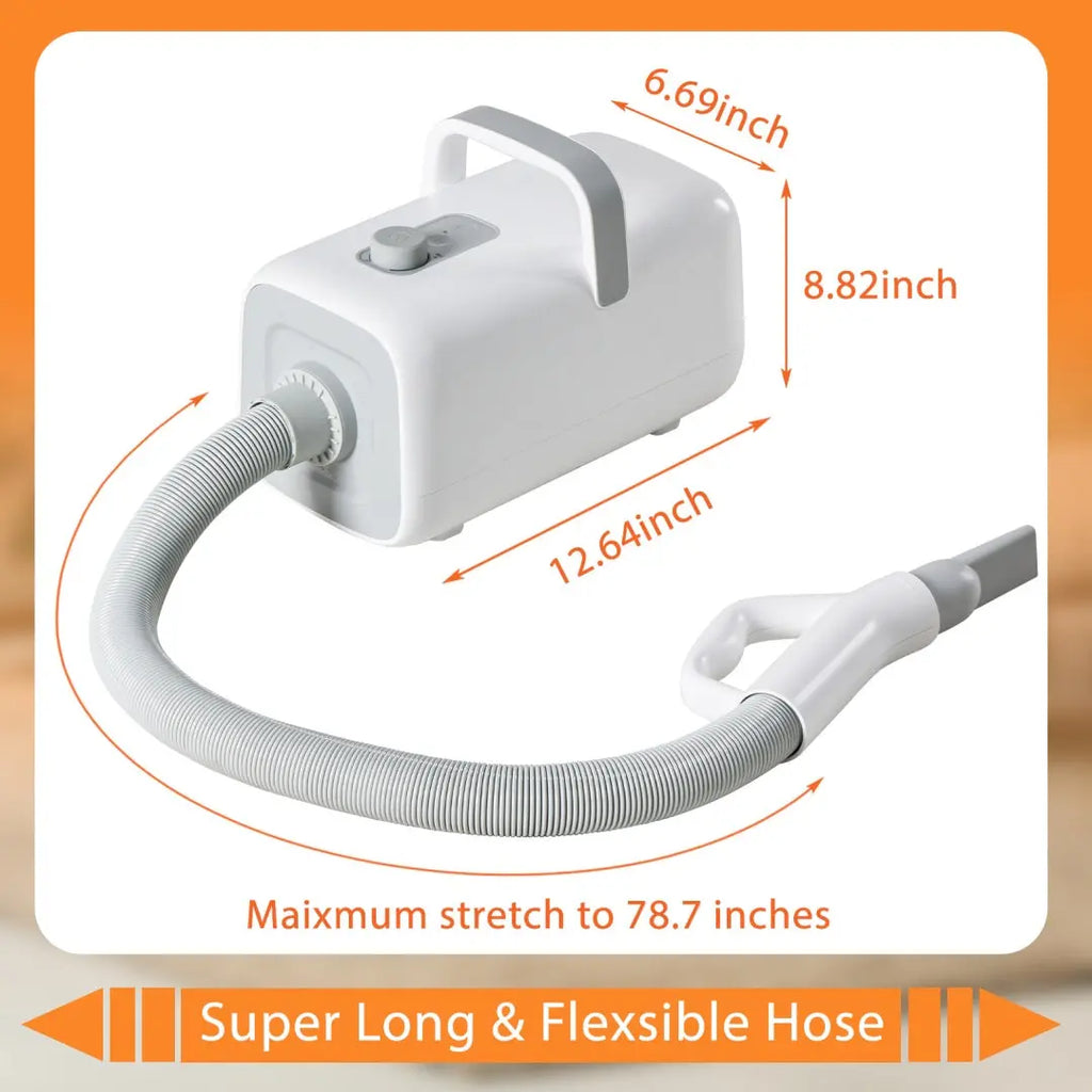 1550W High Velocity,Speed Adjustable Dog Blow Dryer With 4 Nozzles Gentle Paws