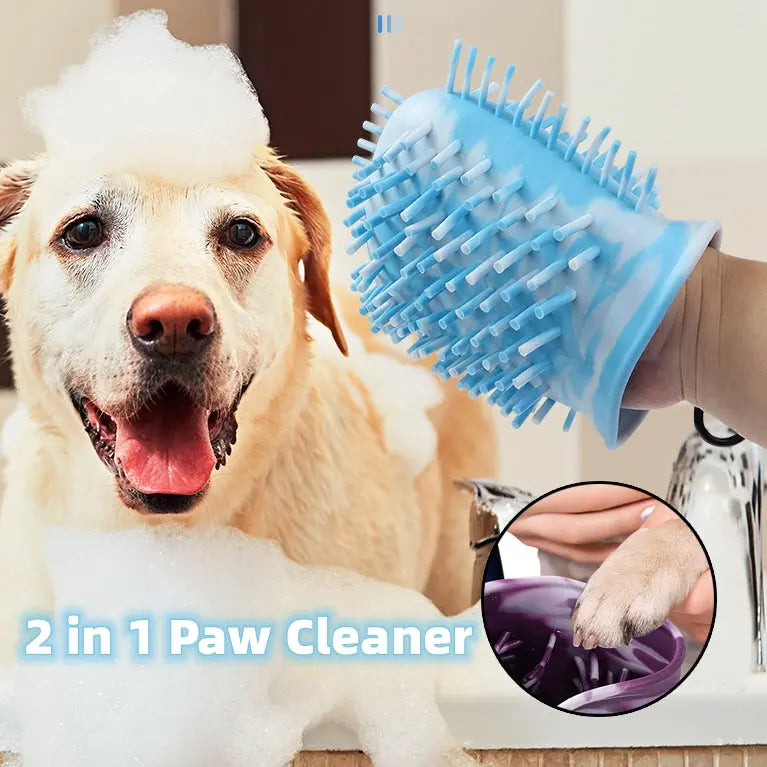 2 In 1 Dog Paw Cleaner and Brush Gentle Paws
